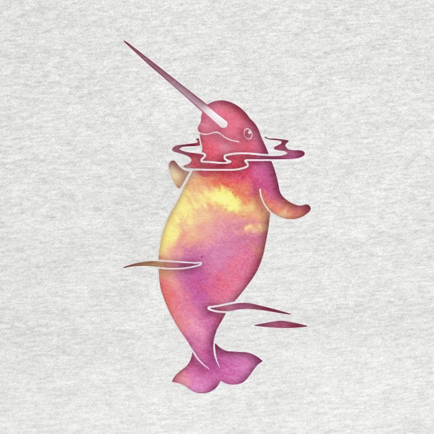 Peach Sea Narwhal by ferinefire